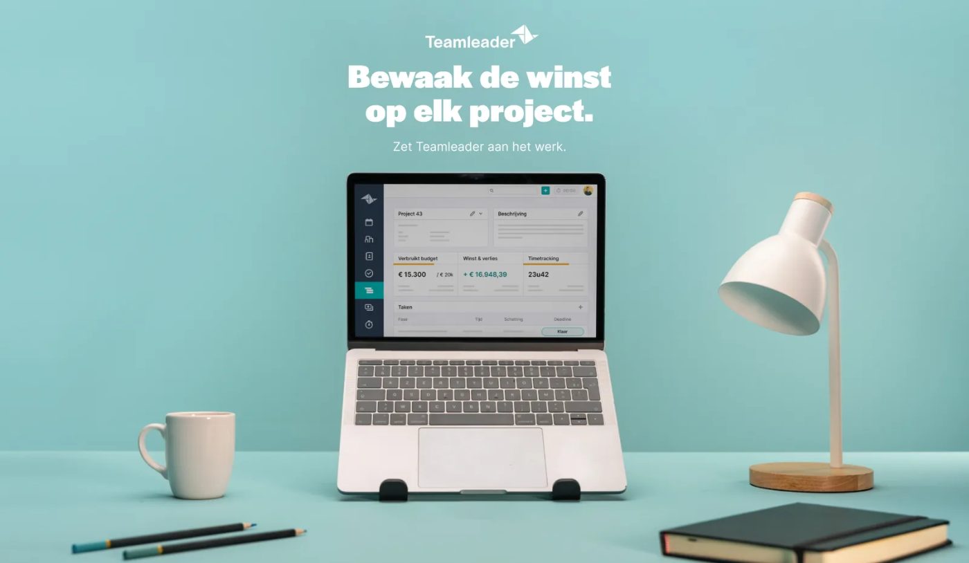 Teamleader Smart Projects campaign still — login scene