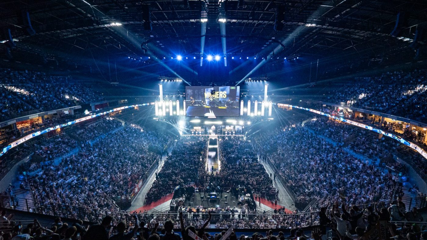 Winning team celebrating on stage at IEM Cologne