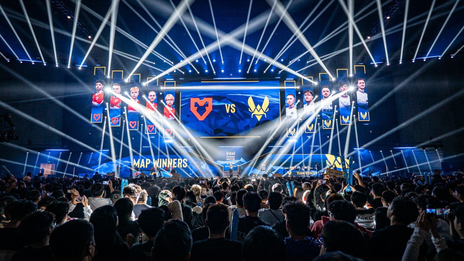 IEM Chengdu main stage under full lighting