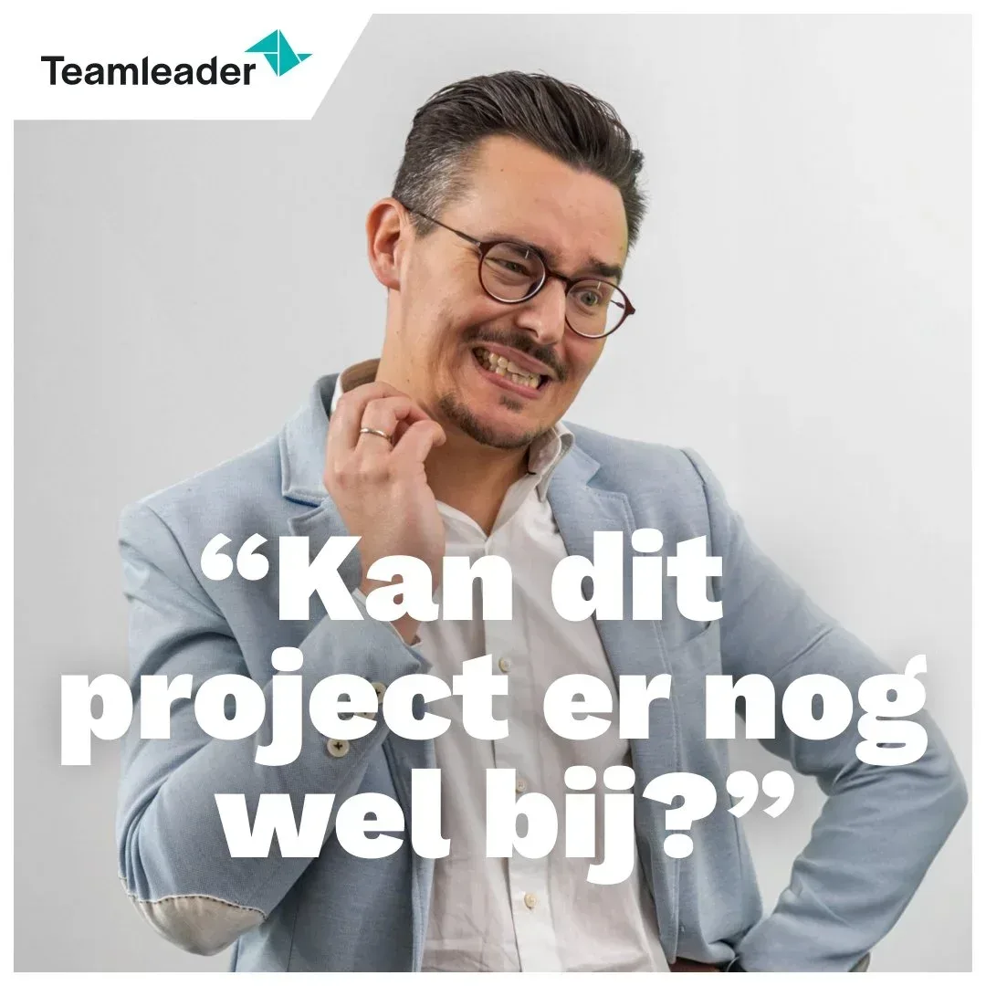 Teamleader campaign still — 'Kan dit project' scene